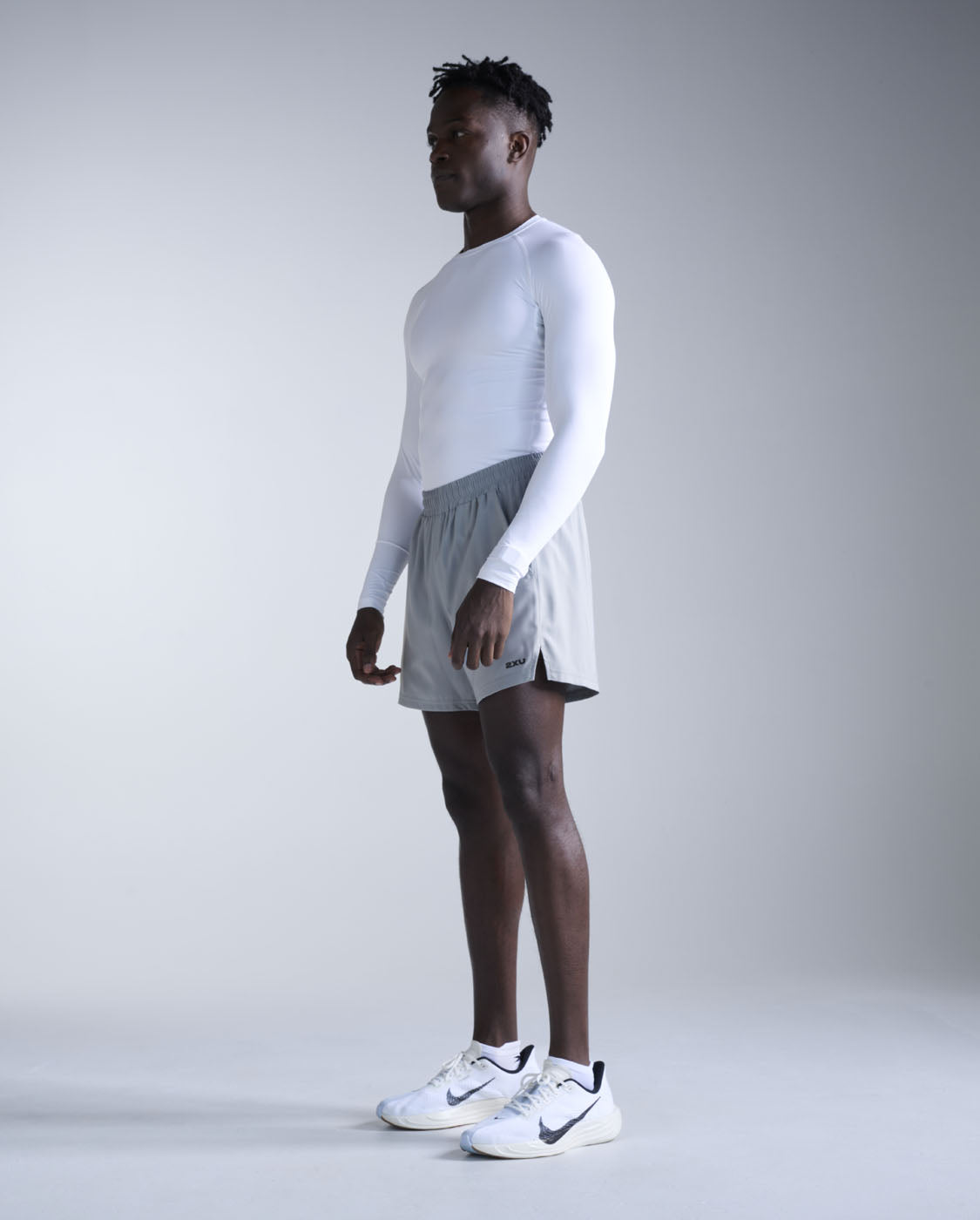 Core Compression Long Sleeve, White/White