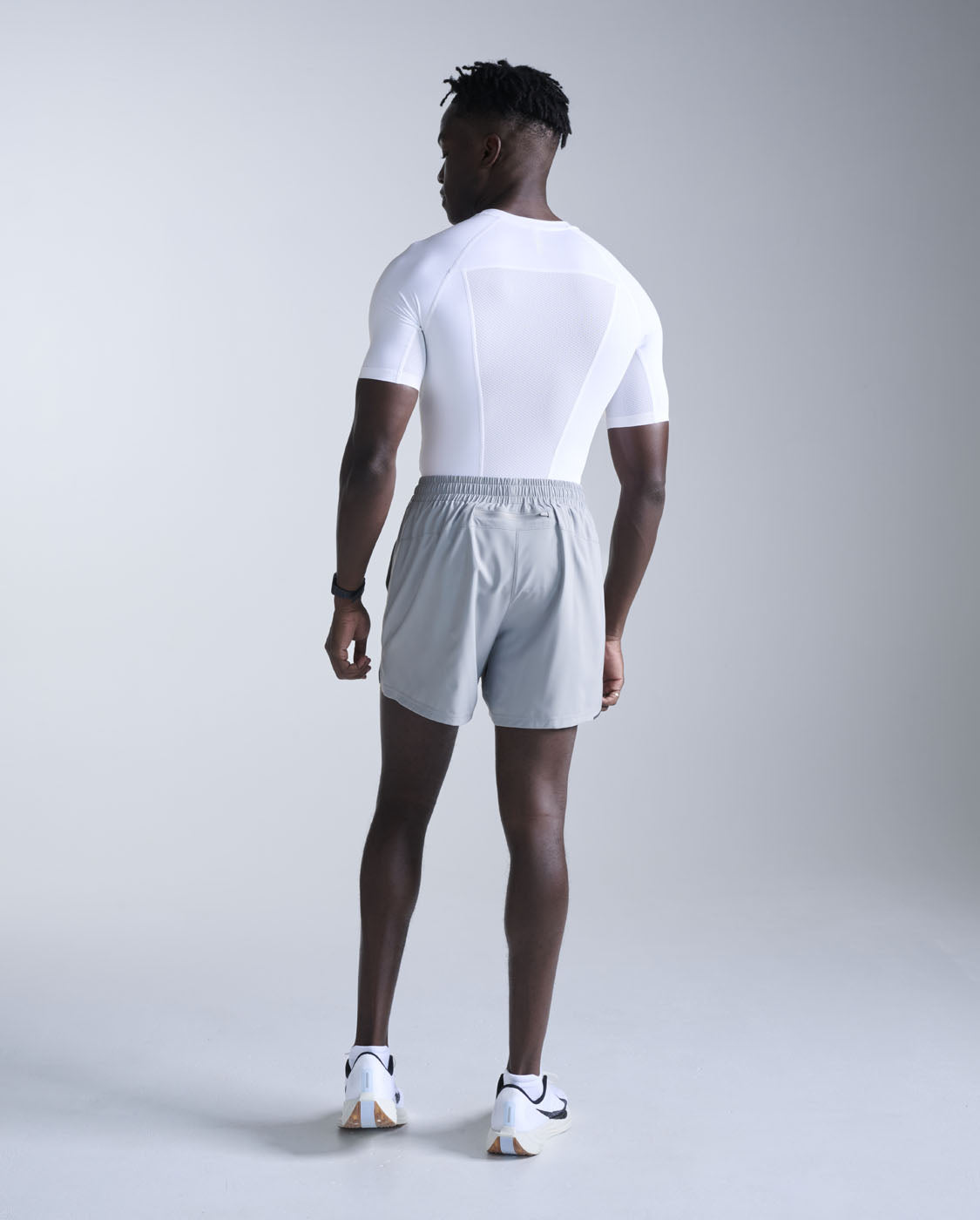 Core Compression Short Sleeve, White/White
