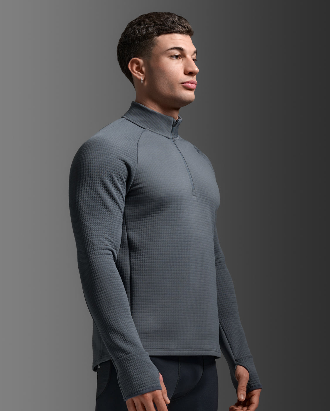 Ignition Haptic 1/4 Zip, Turbulence/Black Reflective