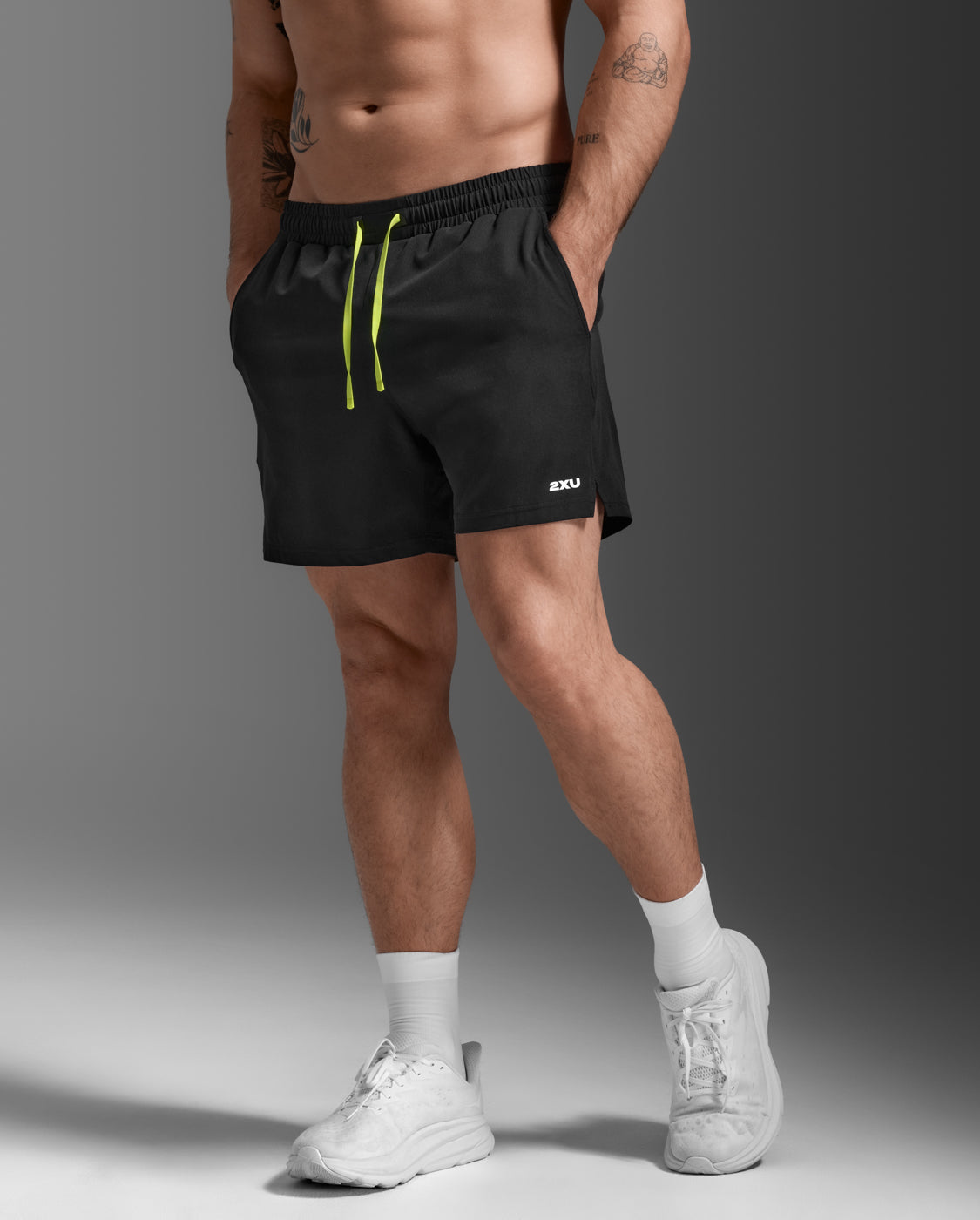 Aero Hybrid Swim Shorts, Black/White