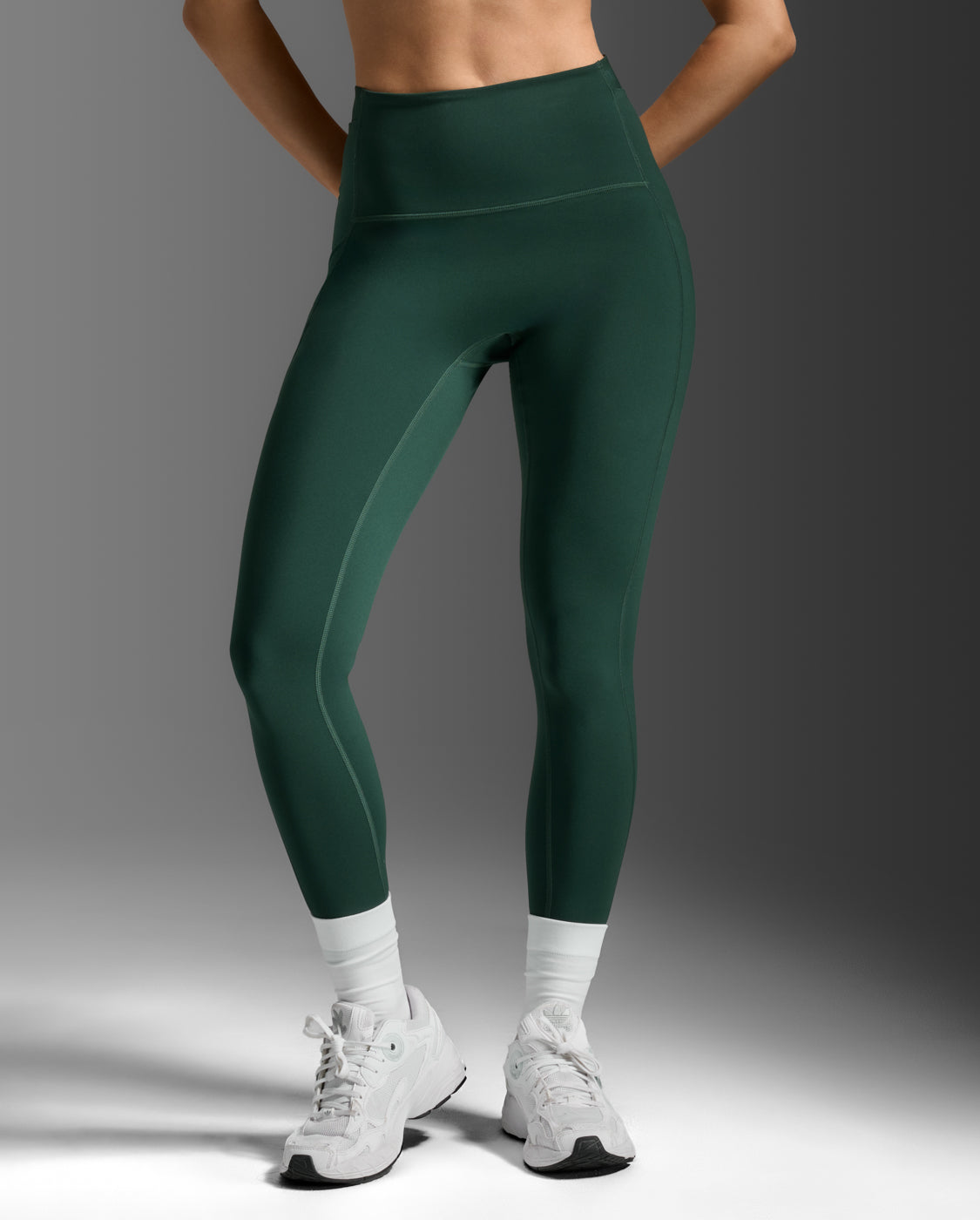 Form Stash Hi-Rise Compression Tights, Ever Green/Ever Green