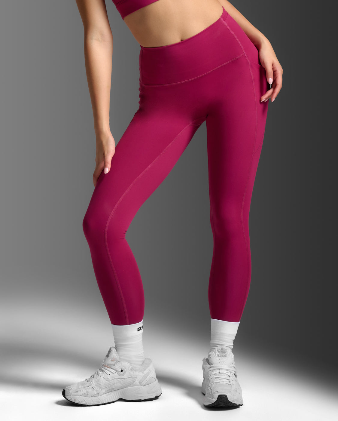 Bio Nylon Hi-Rise Compression Tights, Merlot/Merlot