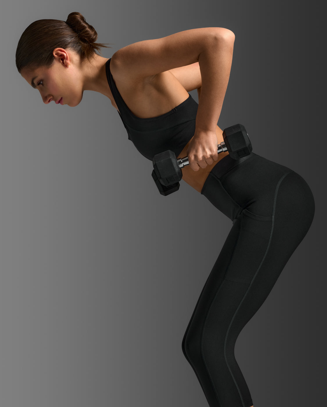 Form Stash Hi-Rise Compression 3/4 Tights, Black/Black