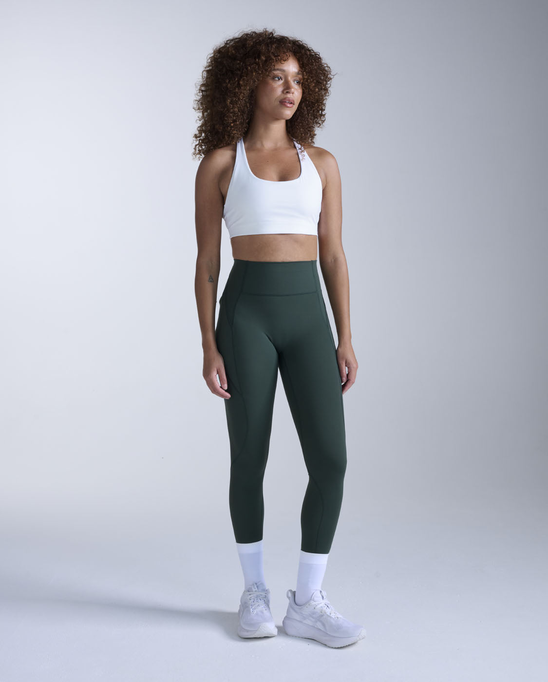 Flex Hi-Rise Compression Tights, Ever Green/Ever Green