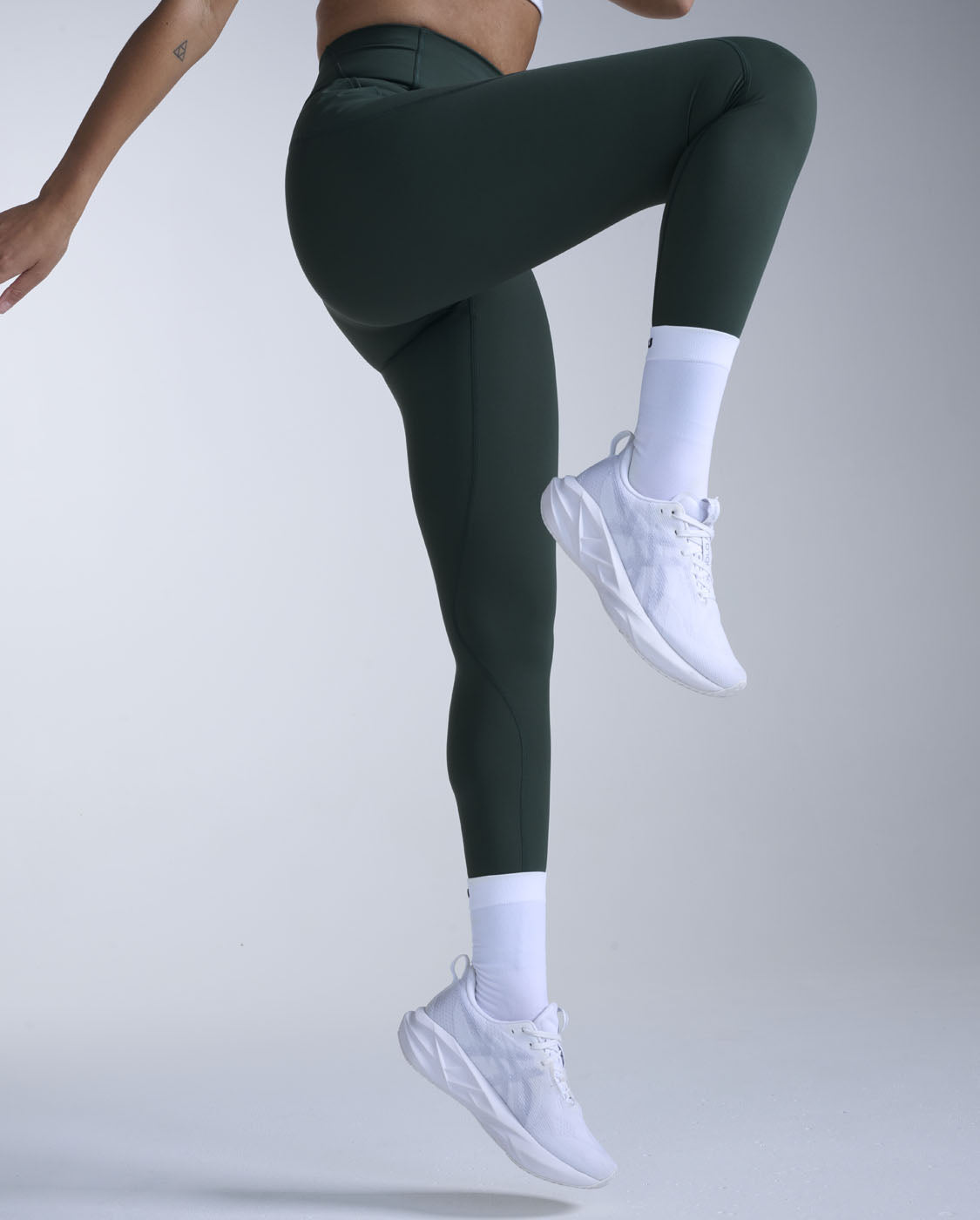 Flex Hi-Rise Compression Tights, Ever Green/Ever Green