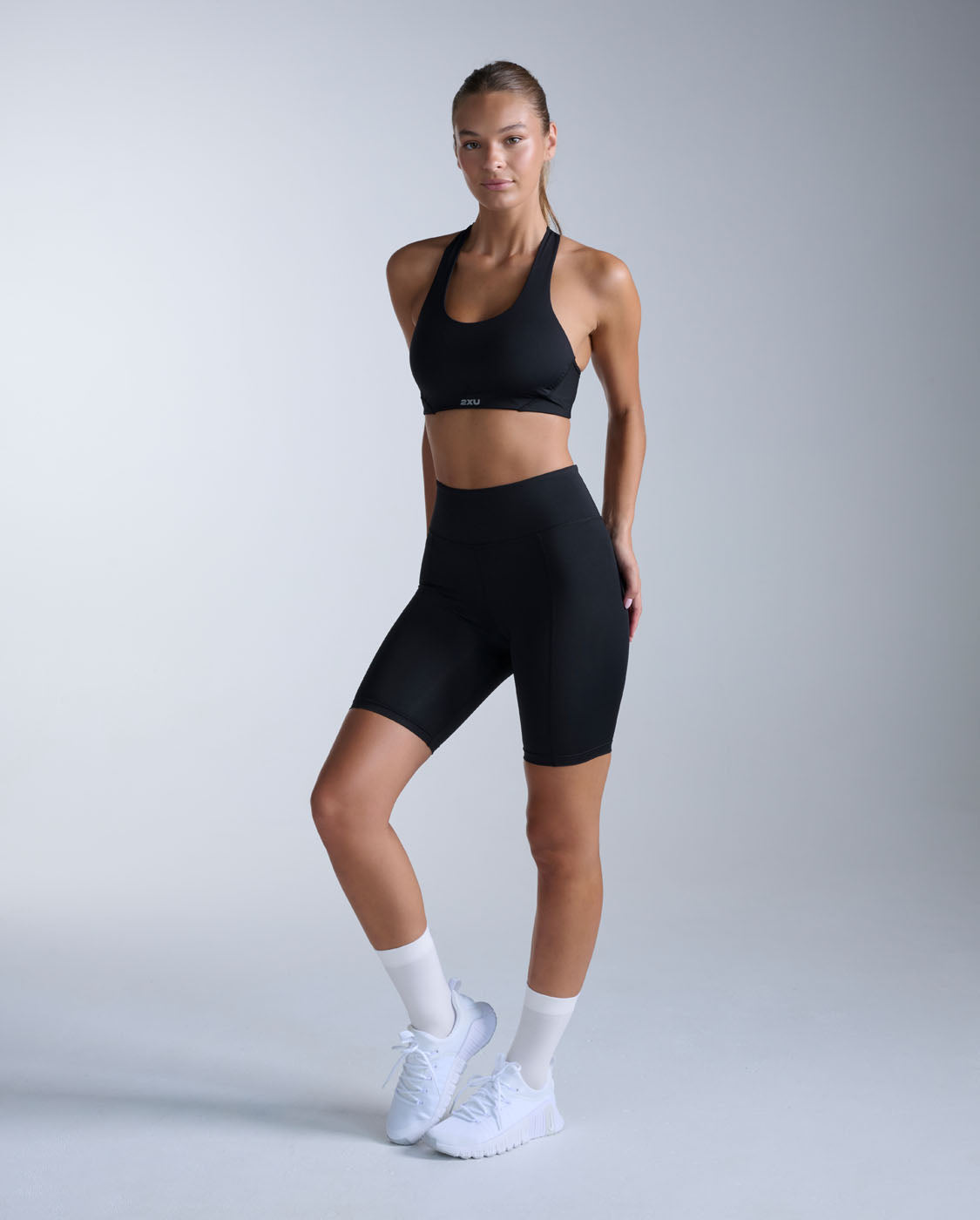Core Hi-Rise Compression 7 Inch Shorts, Black/Silver