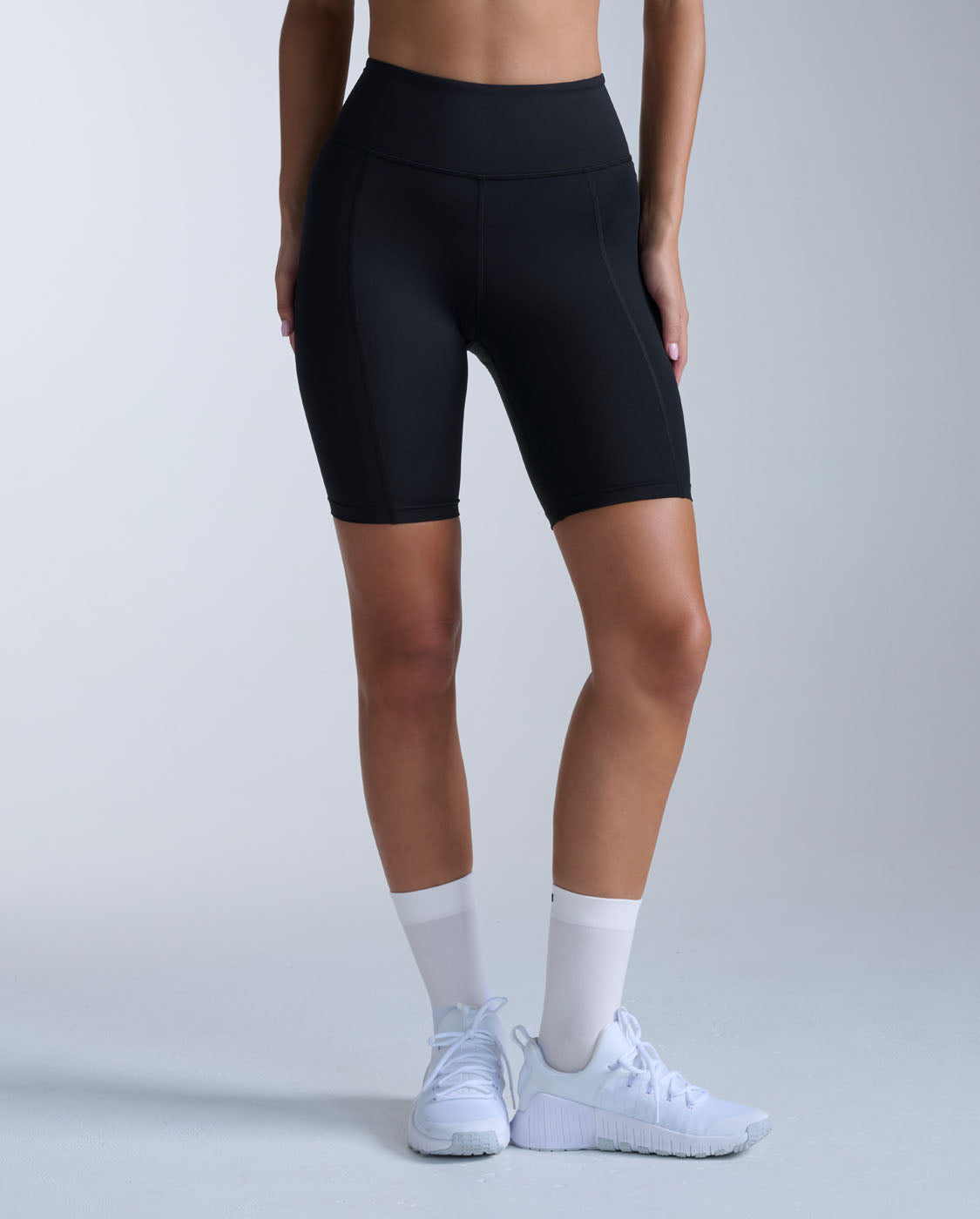 Core Hi-Rise Compression 7 Inch Shorts, Black/Silver