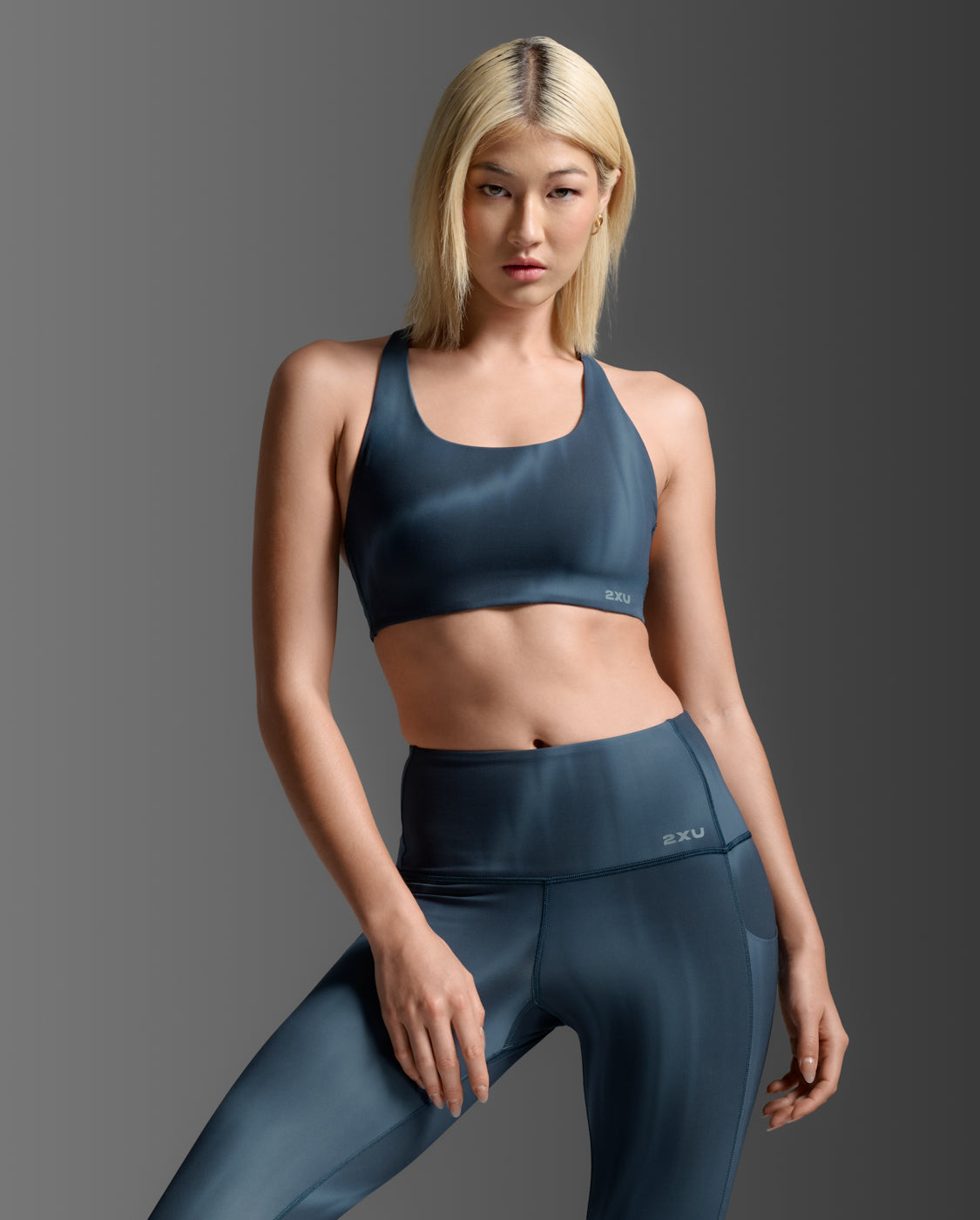 Form Strappy Low Impact Bra, Dark Sage Glass/Dark Sage