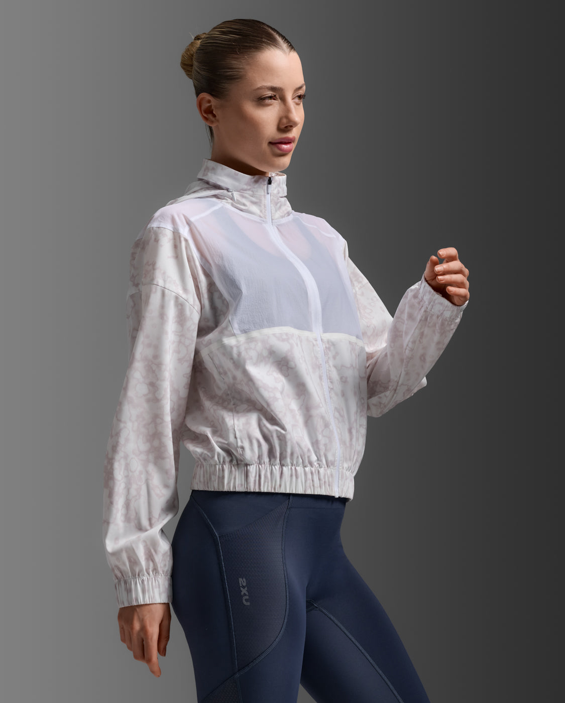 Aero Sheer Windbreaker, White Breccia/White Reflective