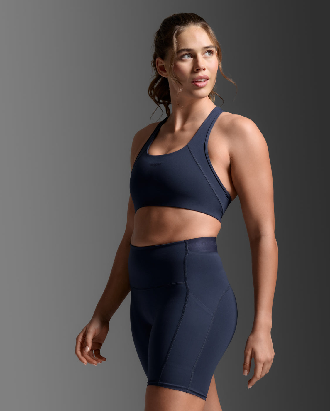 Form Racerback Medium Impact Bra, Midnight/Midnight