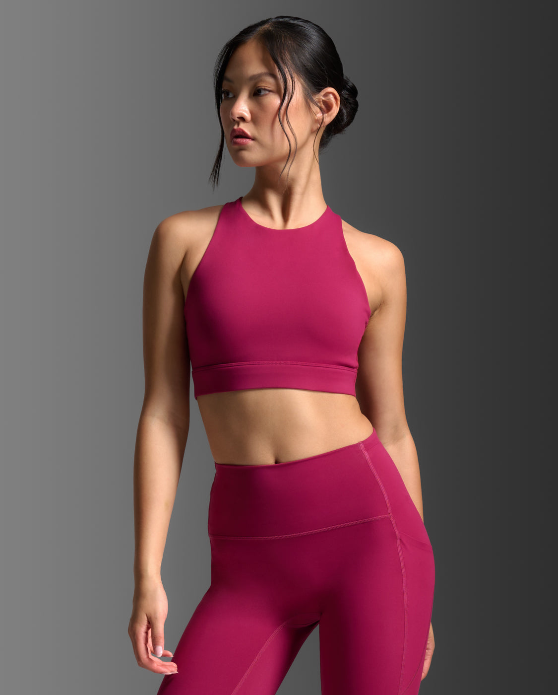 Bio Nylon Longline Bra, Merlot/Merlot