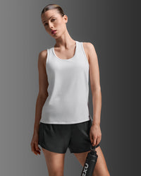 Aero Mesh Singlet, White/Silver Reflective