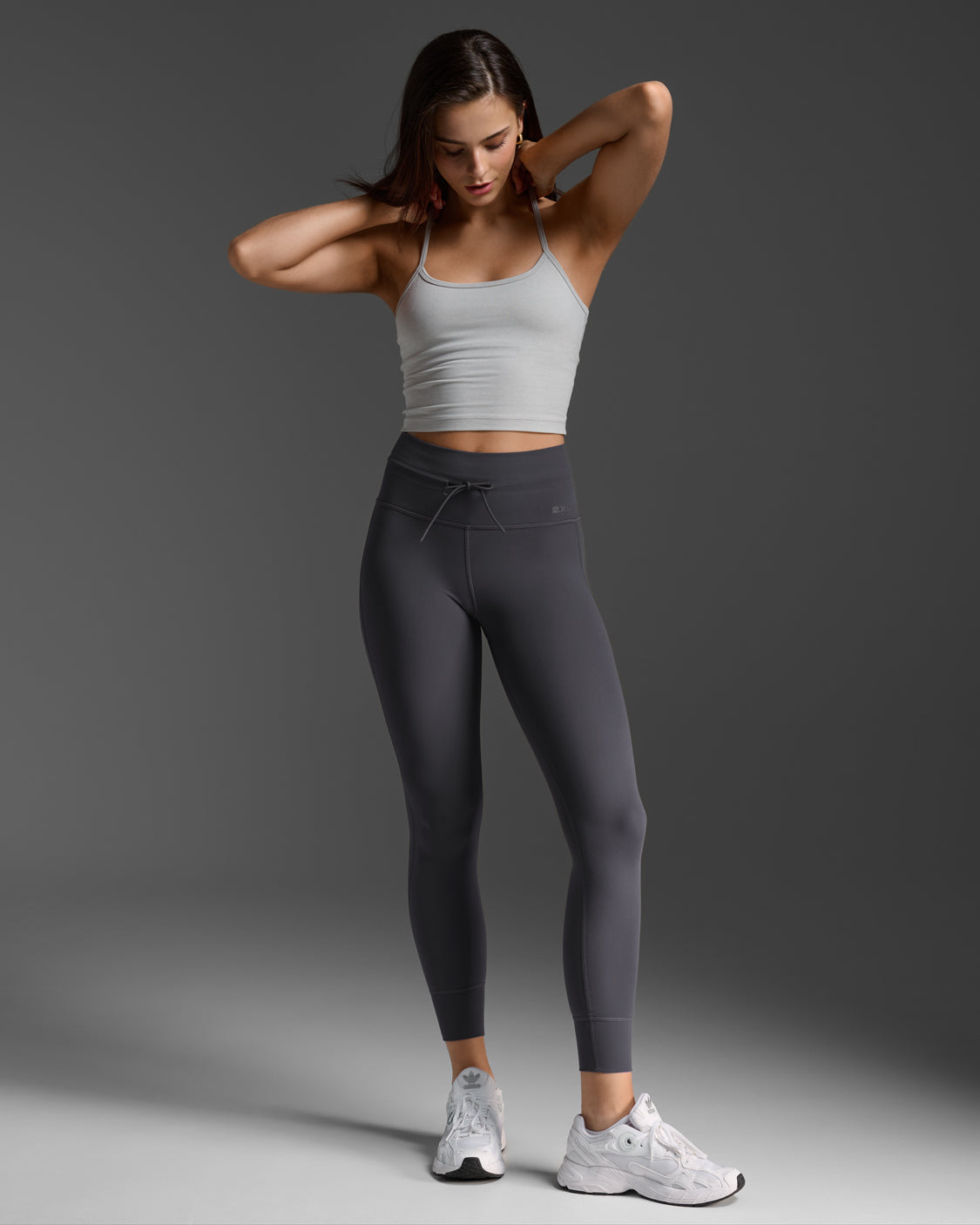 Flex Strappy Crop Tank, Harbor Mist/Harbor Mist