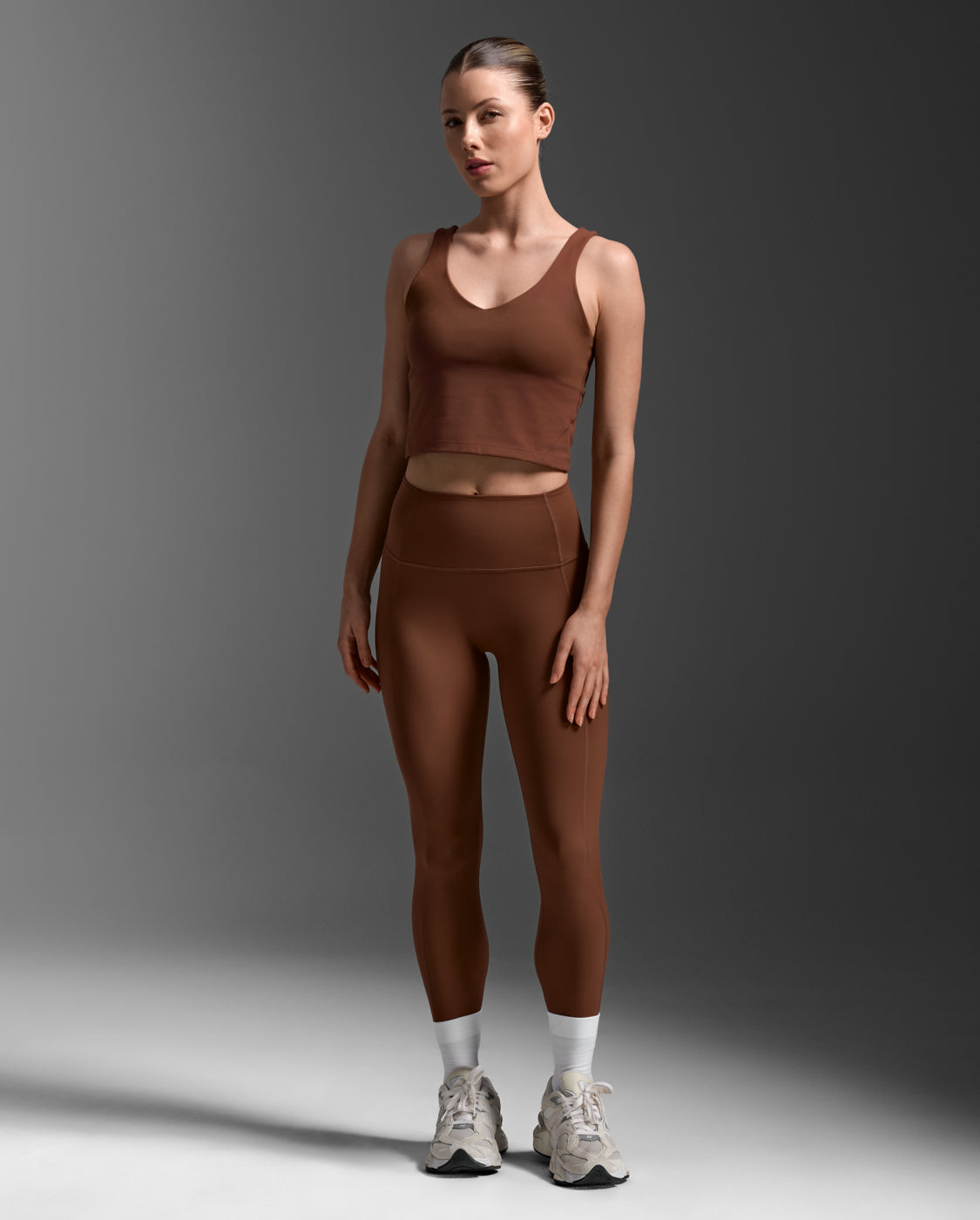 Fluid Longline Bra, Sepia/Sepia