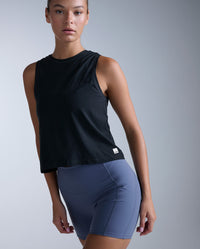 Form Soft Jersey Relaxed Tank, Black/White
