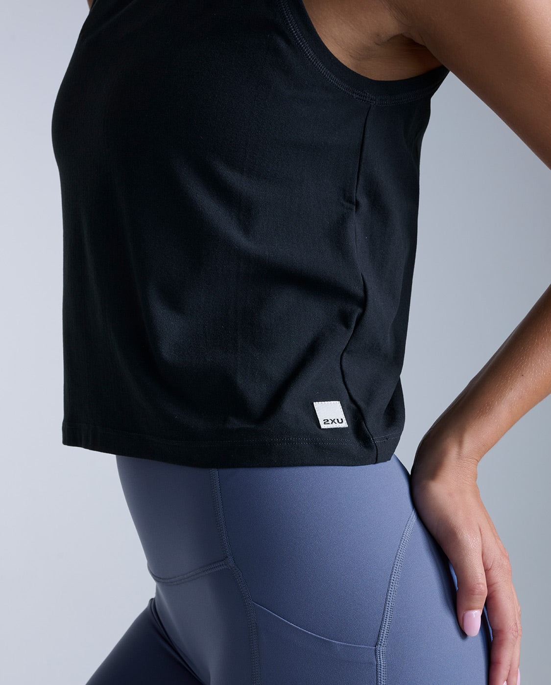 Form Soft Jersey Relaxed Tank, Black/White