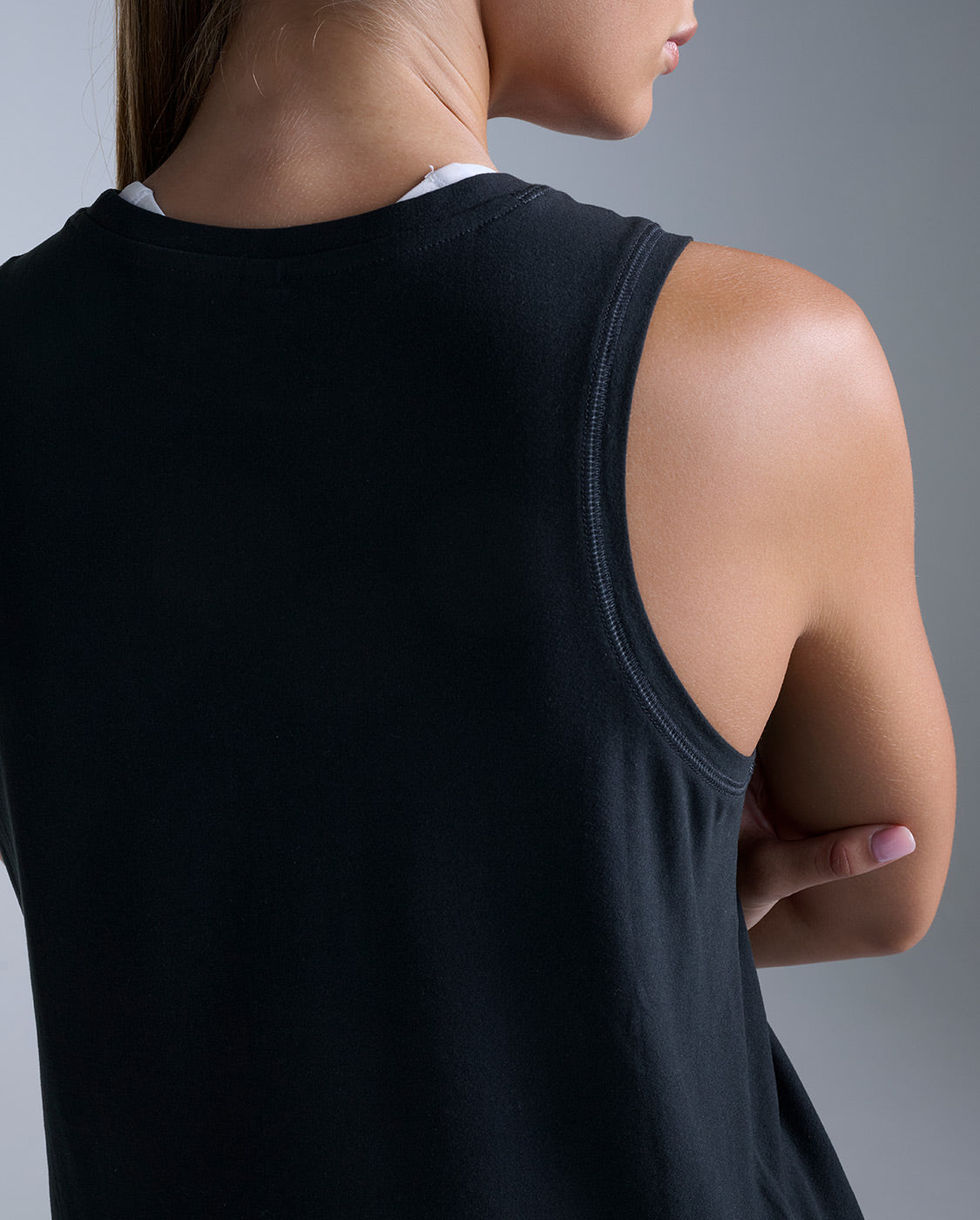 Form Soft Jersey Relaxed Tank, Black/White